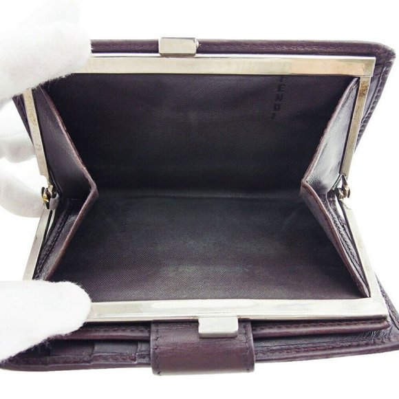 FENDI Gamaguchi Wallet Zucca Beige Canvas ~ Leather Authentic Used - Picture 8 of 10